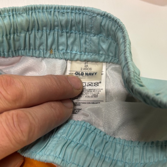 Old Navy Boys Swim Trunks Lot 2T set of 3 Colorful Striped & Solid Board Shorts - Picture 2 of 4